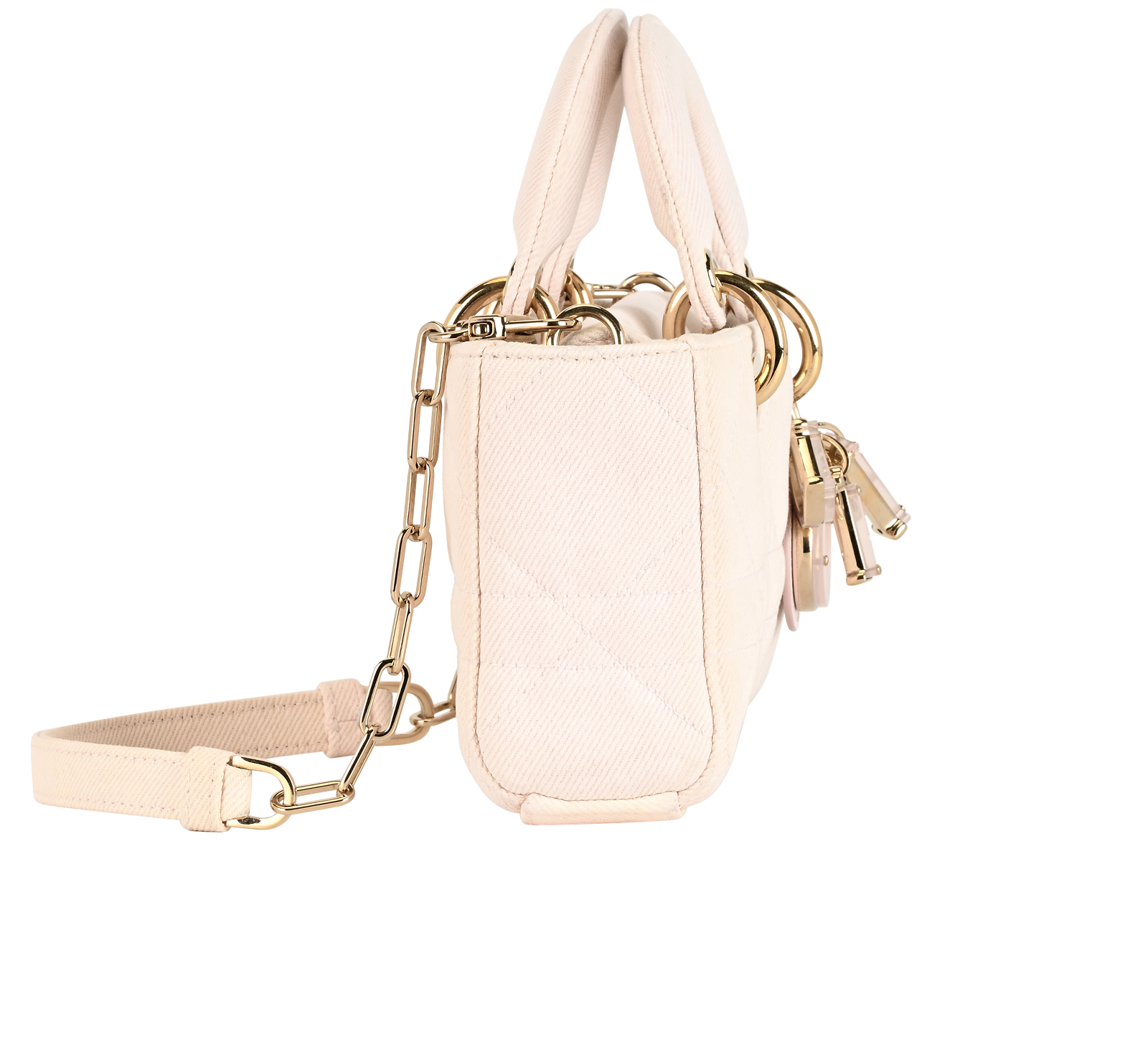 Mini  Lady D-Joy, &pound;1,900, Handbags, Pink, Denim/Leather, Side view